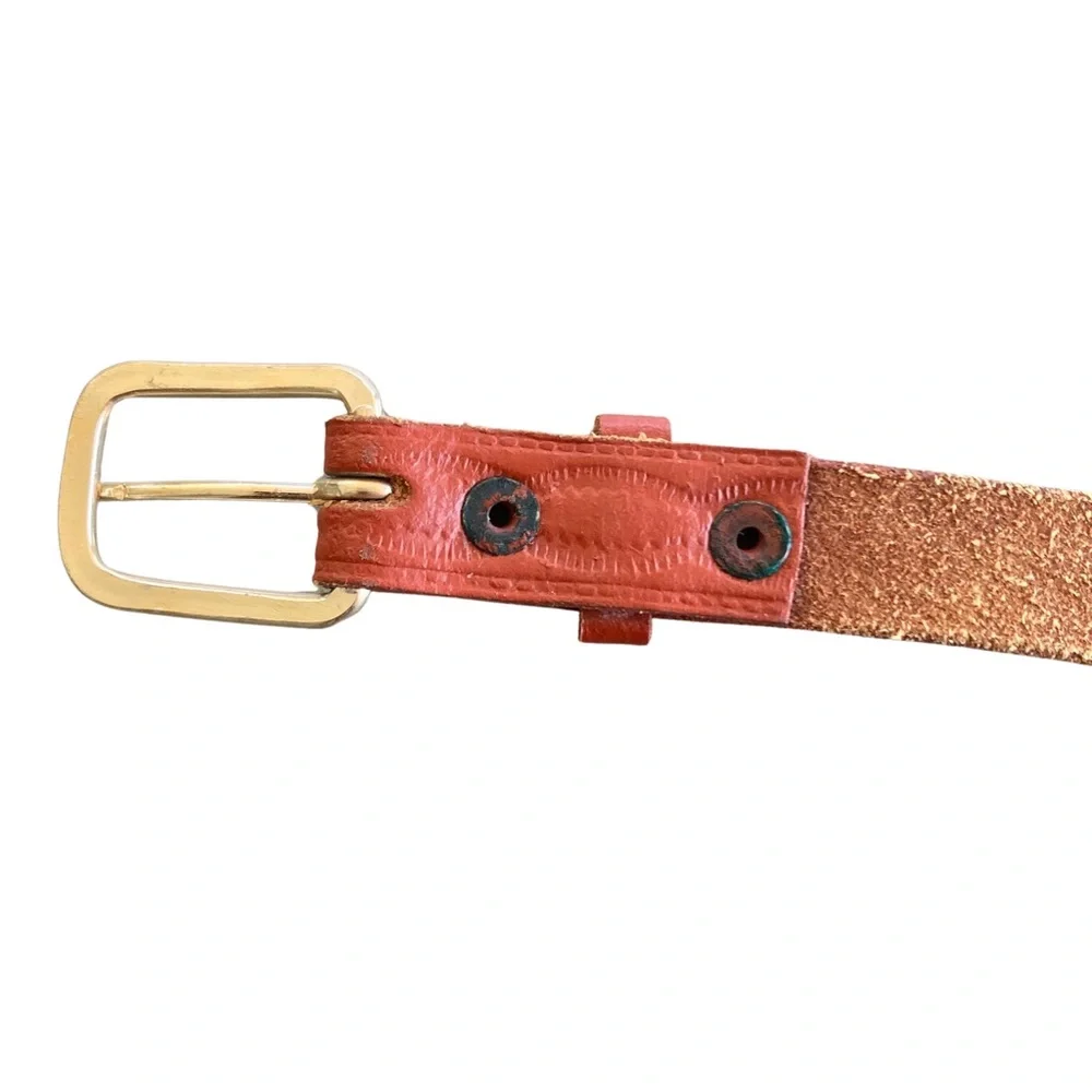 VTG Kid's Disneyland Western Beaded Leather Belt Size S/M